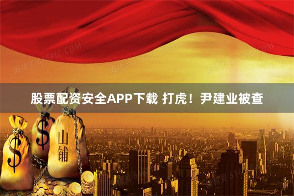 股票配资安全APP下载 打虎！尹建业被查
