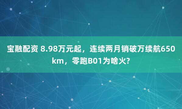 宝融配资 8.98万元起，连续两月销破万续航650km，零跑B01为啥火?